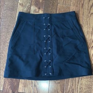Express Lace Up Style Black Mini Skirt